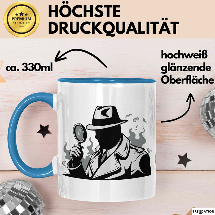 Mystisch Liebhaber Tasse Geschenkidee für Spannungsfreunde Blau Trendation