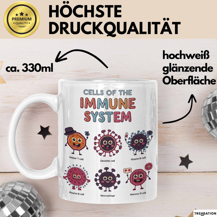 Biologe Tasse Geschenk Zellen Des Immunsystems Geschenkidee Weiß Trendation