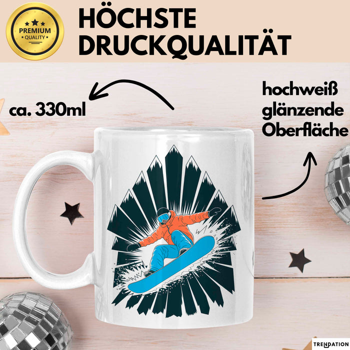 Snowboarder Tasse Geschenk Lustige Geschenkidee Spruch Für Berg Fahrer Weiß Trendation