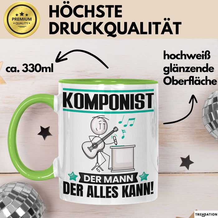 Komponist Tasse Geschenk für Komponist Der Mann Der Alles Kann Geschenkidee zum Geburtstag Grün Trendation