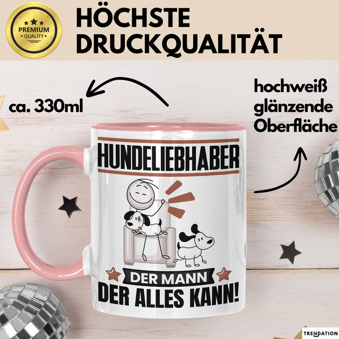 Hundeliebhaber Tasse Geschenk für Hundeliebhaber Der Mann Der Alles Kann Geschenkidee zum Geburtstag Rosa Trendation