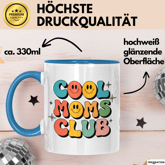 Mama Muttertag Tasse Becher Geschenk Lustige Geschenkidee Spruch Cooler Moms Club Blau Trendation