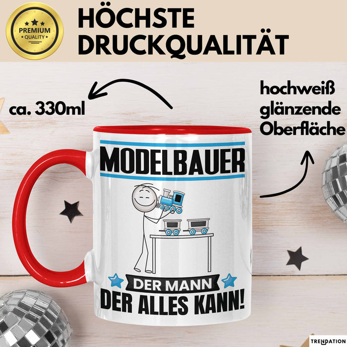 Modelbauer Tasse Geschenk für Modelbauer Der Mann Der Alles Kann Geschenkidee zum Geburtstag Rot Trendation