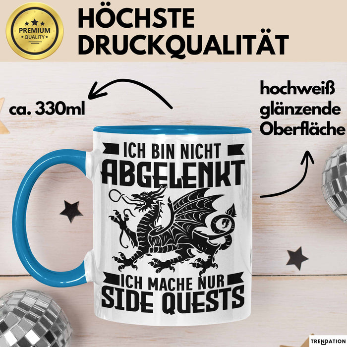 Gaming Tasse Geschenk Ich Bin Nicht Abgelenkt Ich Mache Nur Sidequests Blau Trendation