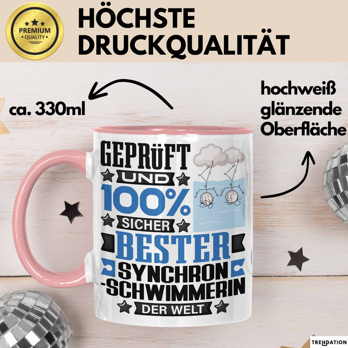 Synchronschwimmerin Geschenk Lustiger Spruch für Synchronschwimmerin Geschenkidee Bester Synchronschwimmerin Der Welt Rosa Trendation