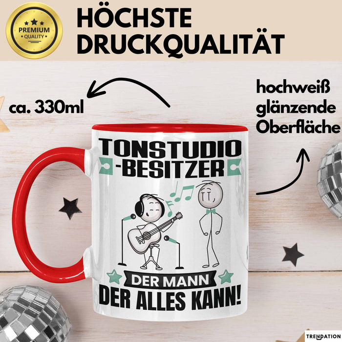 Tonstudio-Besitzer Tasse Geschenk für Tonstudio-Besitzer Der Mann Der Alles Kann Geschenkidee zum Geburtstag Rot Trendation