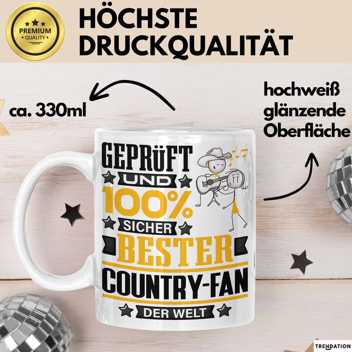 Country-Fan Geschenk Lustiger Spruch für Country-Fan Geschenkidee Bester Country-Fan Der Welt Weiß Trendation