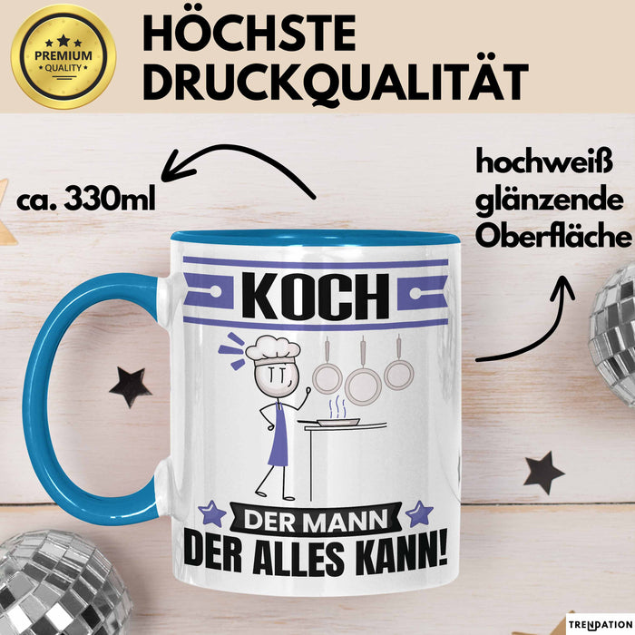Koch Tasse Geschenk für Koch Der Mann Der Alles Kann Geschenkidee zum Geburtstag Blau Trendation