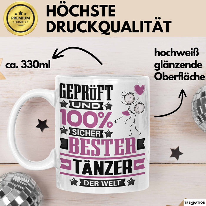 Tänzer Geschenk Lustiger Spruch für Tänzer Geschenkidee Bester Tänzer Der Welt Weiß Trendation
