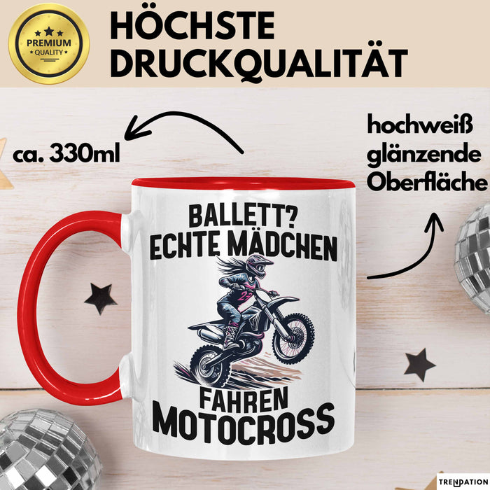 Motorcross Tasse Geschenk Ballett Echte Mädchen Fahren Motocross Rot Trendation