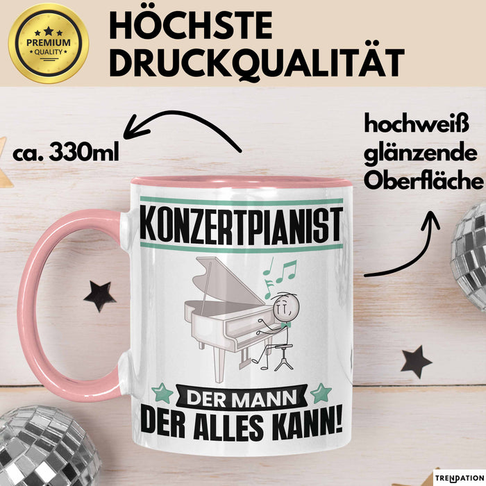 Konzertpianist Tasse Geschenk für Konzertpianist Der Mann Der Alles Kann Geschenkidee zum Geburtstag Rosa Trendation