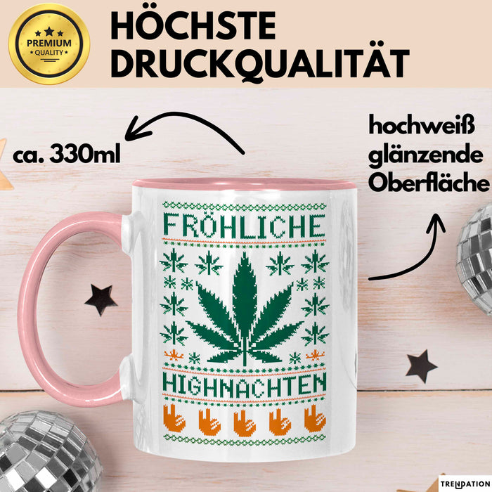 Weihnachts Weed Tasse Geschenk Lustige Geschenkidee Fröhliche Highnachten