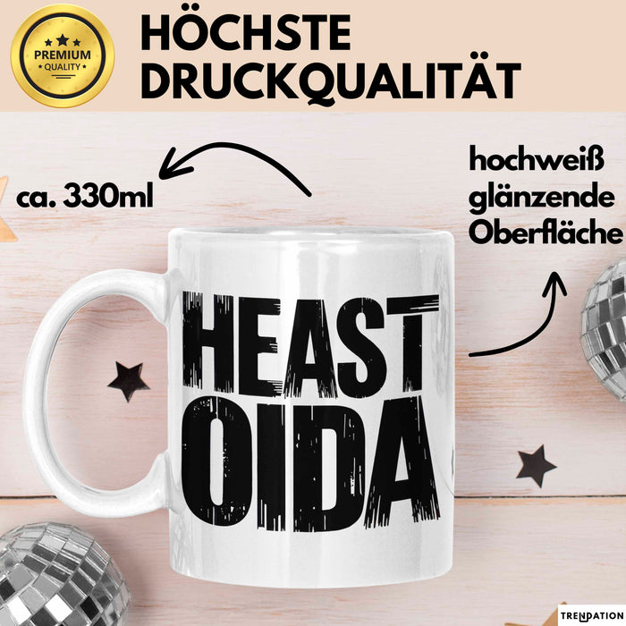 Österreich Wien Wienerisch Tasse Geschenk Lustige Geschenkidee Spruch Heast Oida Weiß Trendation