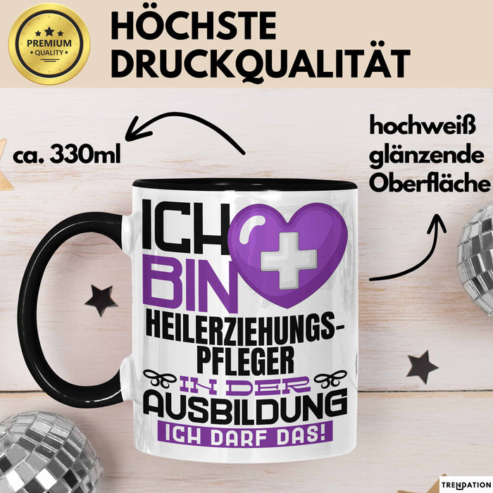 Heilerziehungspfleger Ausbildung Tasse Geschenk Ich Bin Heilerziehungspfleger In Der Ausbildung Ich Darf Das Geschenkidee Spruch Schwarz Trendation