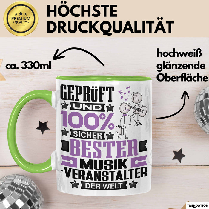 Musikveranstalter Geschenk Lustiger Spruch für Musikveranstalter Geschenkidee Bester Musikveranstalter Der Welt Grün Trendation