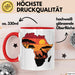 Afrika Karte Nashorn Tasse Geschenk Lustige Geschenkidee Spruch Rot Trendation