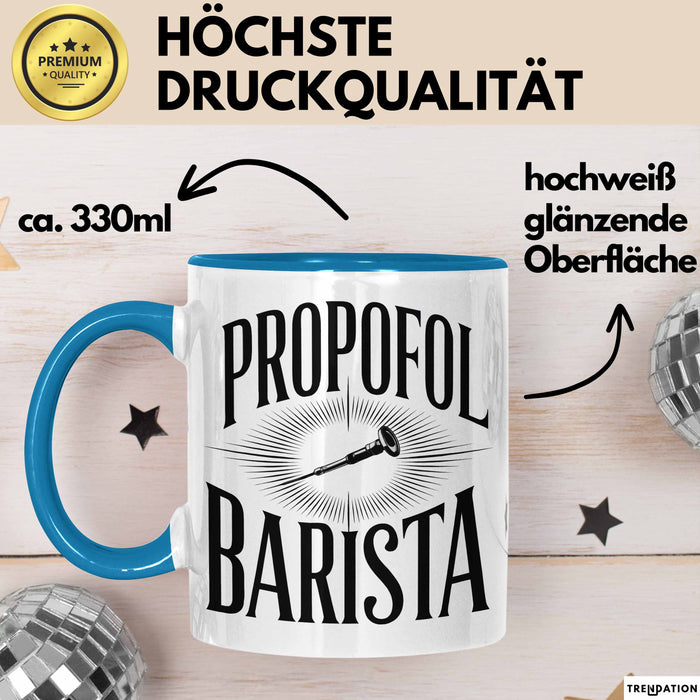 Sanitäter Tasse Geschenk Propofol Barista Lustiges Geschenk Blau Trendation