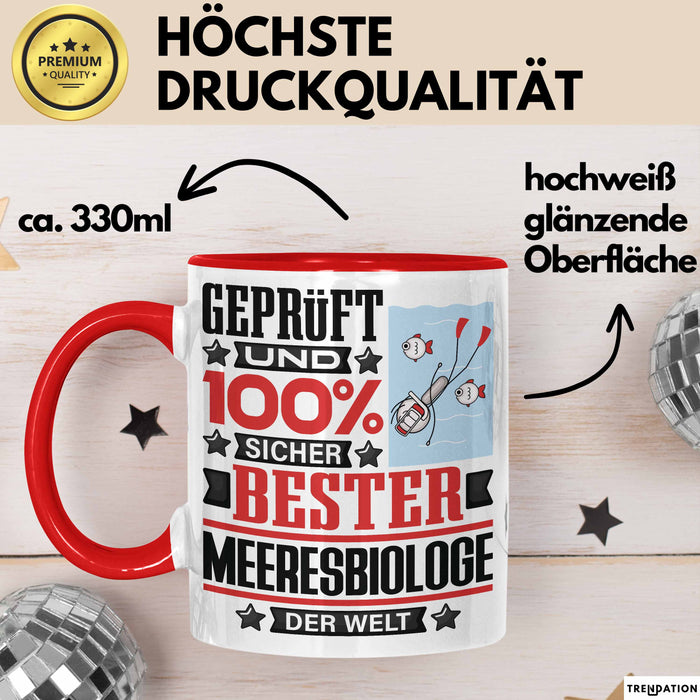 Meeresbiologe Geschenk Lustiger Spruch für Meeresbiologe Geschenkidee Bester Meeresbiologe Der Welt Rot Trendation