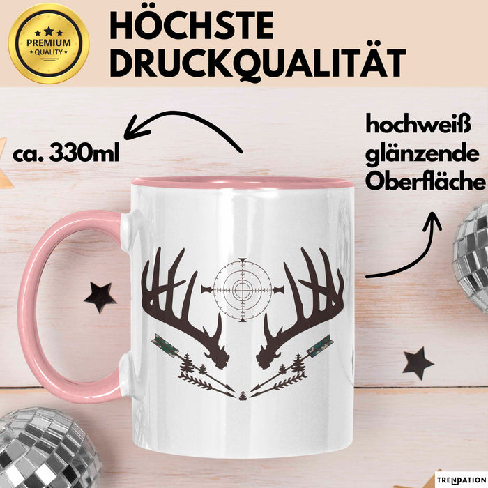 Jäger Tasse Geschenkidee Naturbursche Lustiger Spruch Geschenkidee Lustig Rosa Trendation