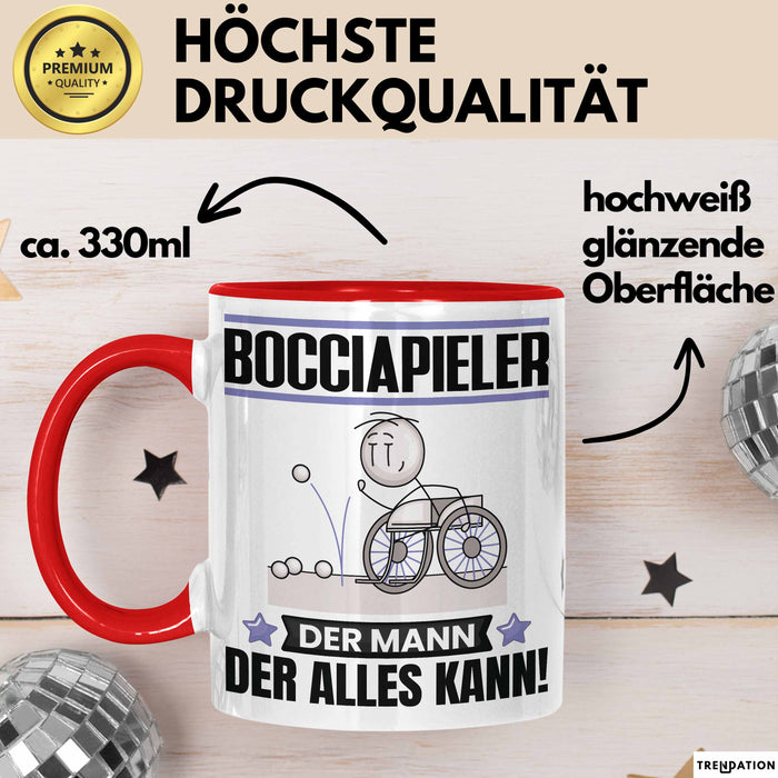 Bocciapieler Tasse Geschenk für Bocciapieler Der Mann Der Alles Kann Geschenkidee zum Geburtstag Rot Trendation