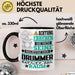 Drummer Geschenk Tasse Lustiger Spruch Erheben Sie Sich Der Drummer Betritt den Raum Schwarz Trendation