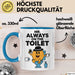 Klo Tasse Geschenk Mr Always On The Toilet Geschenkidee Lustig Toilette Blau Trendation