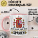 Spanier Tasse Geschenk Ich Brauche Keine Therapie Ich Muss Nur Nach Spanien Geschenkidee Lustig Kaffee-Becher Rosa Trendation