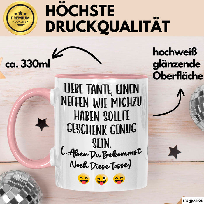 Tante Neffe Tasse Geschenk Lustige Geschenkidee Spruch Rosa Trendation