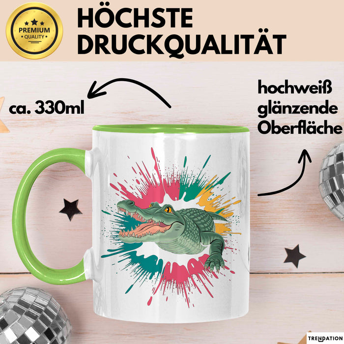 Krokodil Tier Tasse Geschenk Lustige Geschenkidee Spruch Grün Trendation