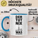 Handwerker Reparateur Tasse Geschenk Lustige Geschenkidee Spruch Der Tut Nix Der Will Nur Was Reparieren Blau Trendation