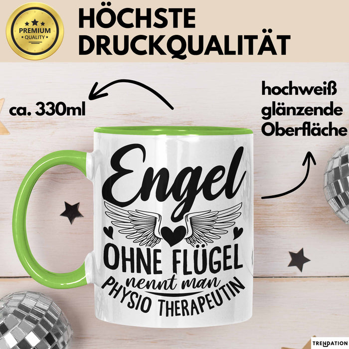 Physiotherapeutin Tasse Geschenk Engel Ohne Flügel Nennt Man Physio Grün Trendation