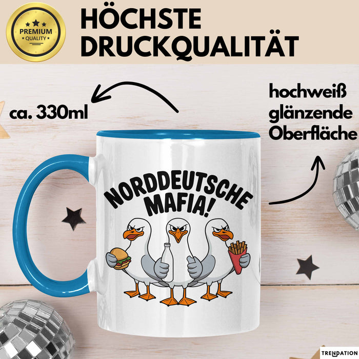 Deutsche Deutschland Tasse Geschenk Lustige Geschenkidee Spruch Norddeutsche Mafia Blau Trendation