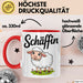 Schaf Tier Bauer Tasse Becher Geschenk Lustige Geschenkidee Spruch Schäffin Rot Trendation