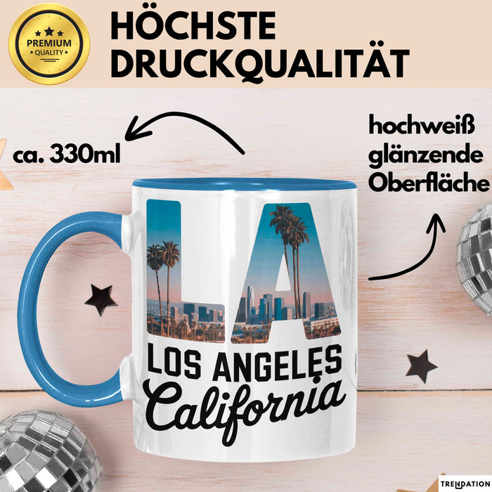 Los Angeles LA Kalifornien USA Tasse Geschenk Lustige Geschenkidee Spruch Blau Trendation