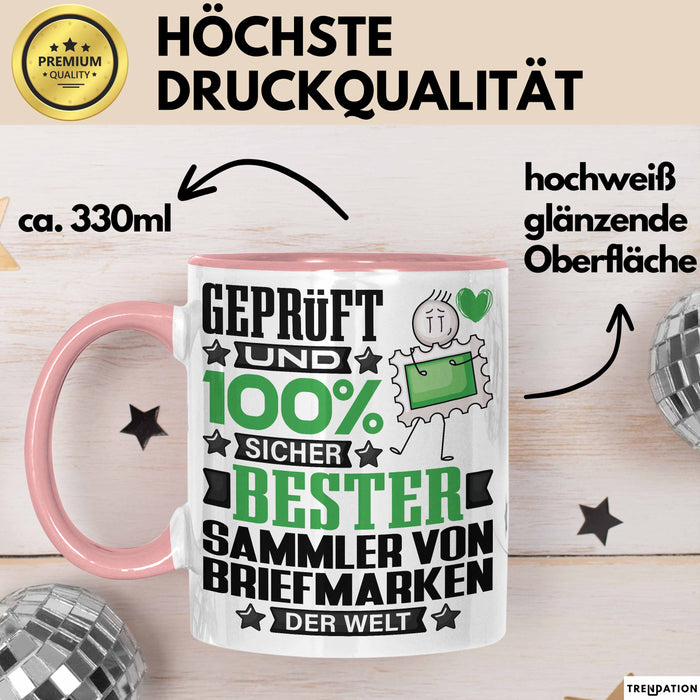 SammlervonBriefmarken Geschenk Lustiger Spruch für SammlervonBriefmarken Geschenkidee Bester SammlervonBriefmarken Der Welt Rosa Trendation