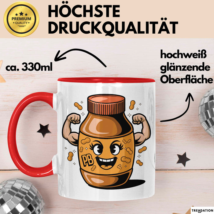 Nussbutter Fan Tasse Geschenkidee für Aufstrich Liebhaber Rot Trendation