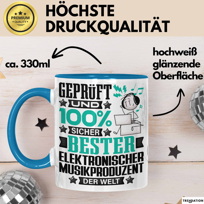 ElektronischerMusikproduzent Geschenk Lustiger Spruch für ElektronischerMusikproduzent Geschenkidee Bester ElektronischerMusikproduzent Der Welt Blau Trendation