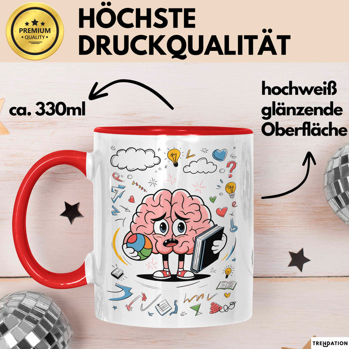 Psychologie Student Tasse Geschenk Lustige Geschenkidee Spruch Für Gedanken Forscher Rot Trendation