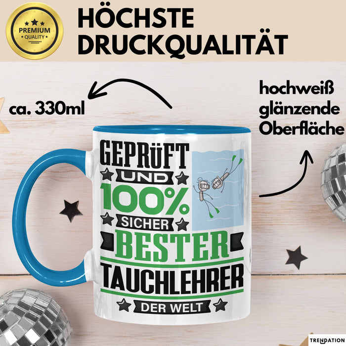 Tauchlehrer Geschenk Lustiger Spruch für Tauchlehrer Geschenkidee Bester Tauchlehrer Der Welt Blau Trendation