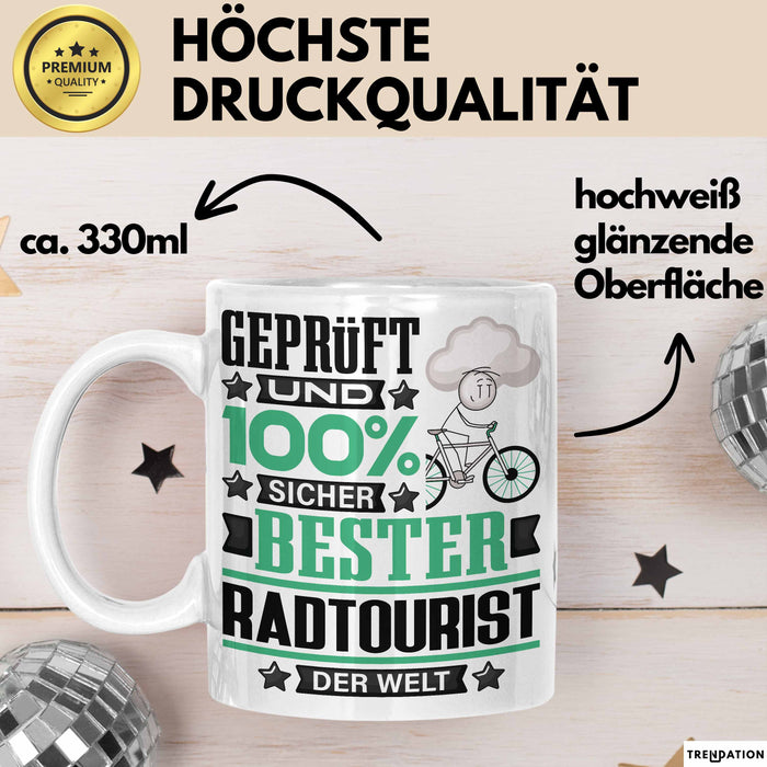 Radtourist Geschenk Lustiger Spruch für Radtourist Geschenkidee Bester Radtourist Der Welt Weiß Trendation