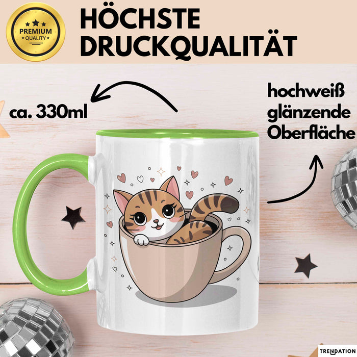 Katzenbesitzer Tasse Geschenk Lustige Geschenkidee Spruch Für Katzen Eltern Grün Trendation