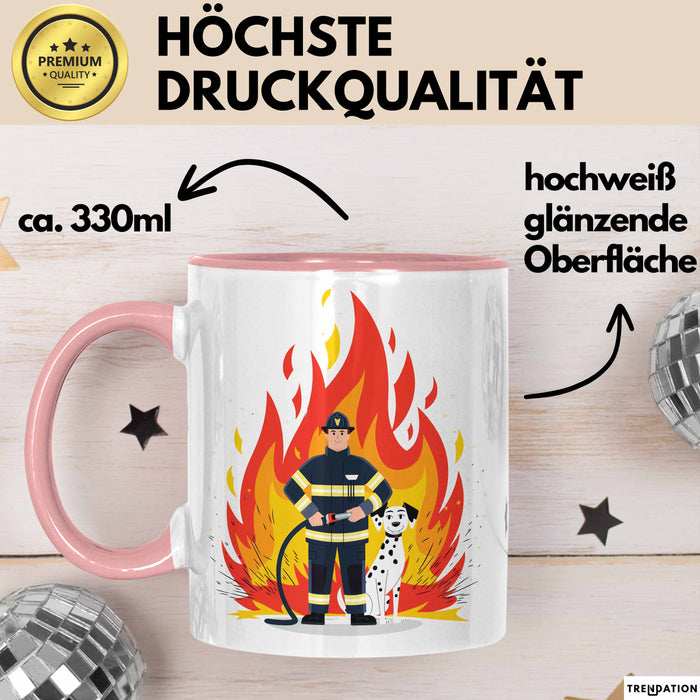 Feuerwehrmann Tasse Geschenk Lustige Geschenkidee Spruch Für Feuer Helden Rosa Trendation
