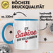 Sabine Tasse Geschenk Ich Bin Vollkommen Sabine Geschenkidee Geburtstag Blau Trendation
