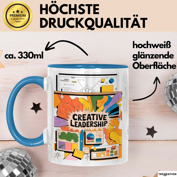 Kreativ Direktor Tasse Geschenk Lustige Geschenkidee Spruch Für Visionäre Führung Blau Trendation