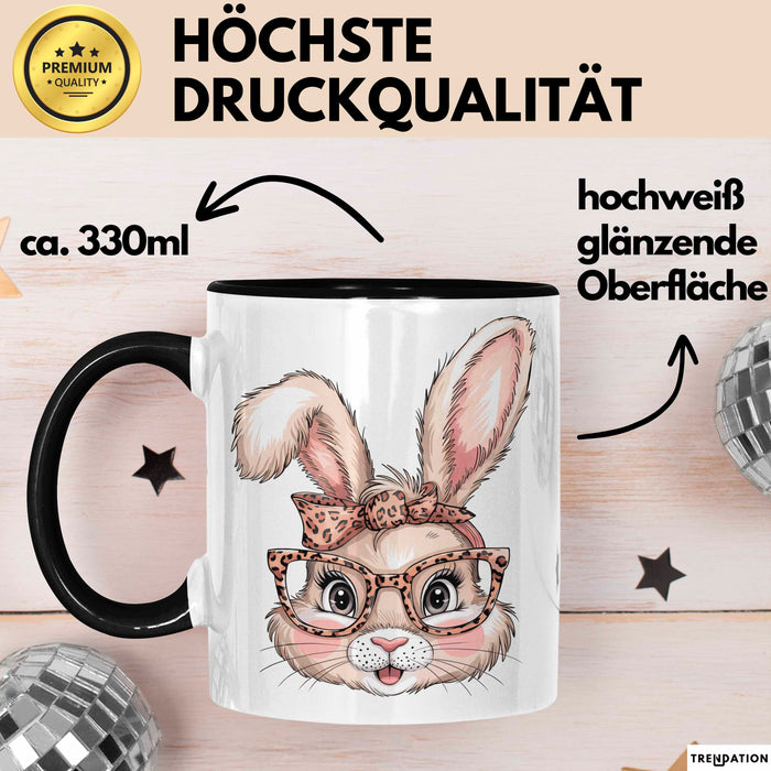 Kaninchen Hase Tierliebhaber Tasse Geschenk Lustige Geschenkidee Spruch Schwarz Trendation