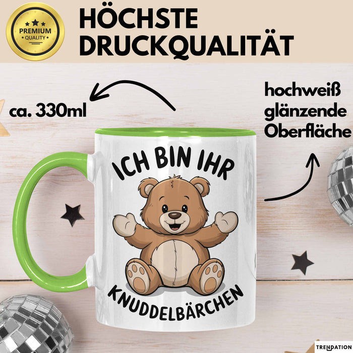 Teddybär Valentinstag Tasse Geschenk Kuscheliger kleiner Bär Grün Trendation
