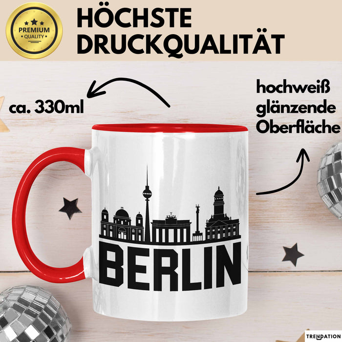 Berlin Tasse Geschenk Stadt Deutschland Hauptstadt Becher Rot Trendation