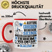 Tierheimvolontär Geschenk Tasse Lustiger Spruch Erheben Sie Sich Der Tierheimvolontär Betritt den Raum Rot Trendation