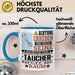 Taucher Geschenk Tasse Lustiger Spruch Erheben Sie Sich Der Taucher Betritt den Raum Blau Trendation