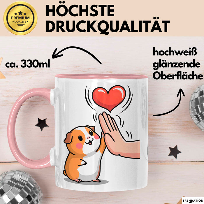 Meerschweinchen Tierliebhaber Tasse Geschenk Lustige Geschenkidee Spruch Rosa Trendation